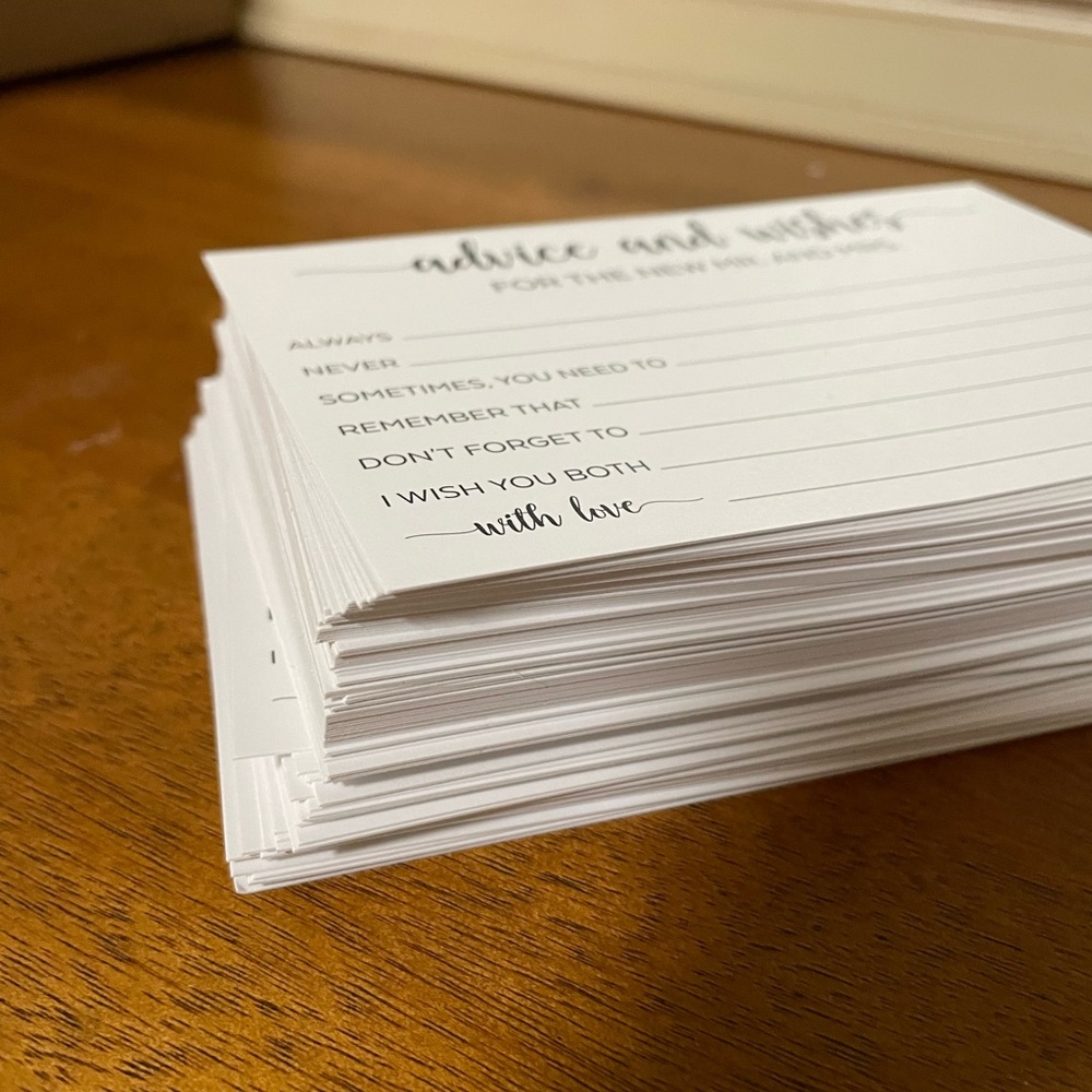 Wedding Advice and Wishes cards